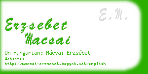 erzsebet macsai business card